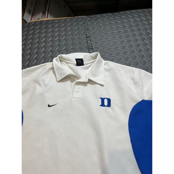 Nike Duke University Blue Devils White Blue Team Nike Polo Golf Shirt Mens XL - Picture 2 of 7